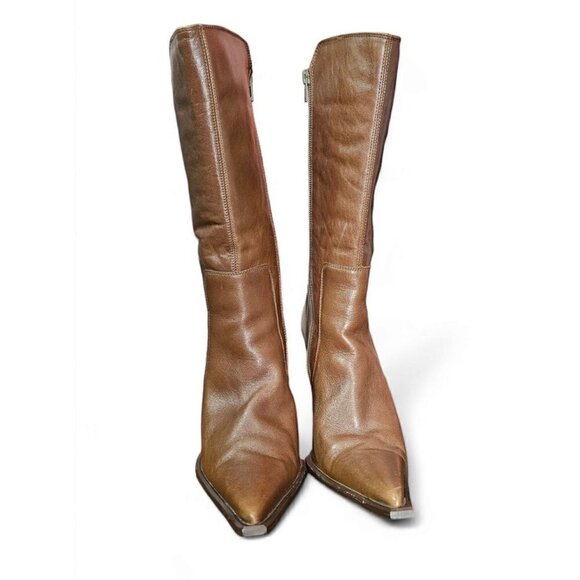 RARE VINTAGE Danisha by Siete Leguas brown 3.75" heels boots size size MX26.5/7. - Picture 13 of 16